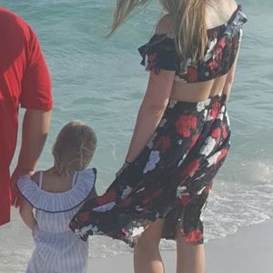 Two piece cropped top and skirt set